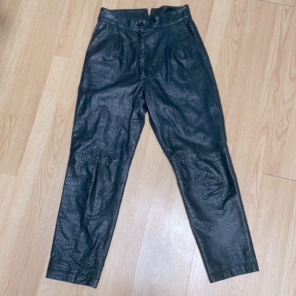 High Waisted Vintage Leather Pants - Picture 1 of 5